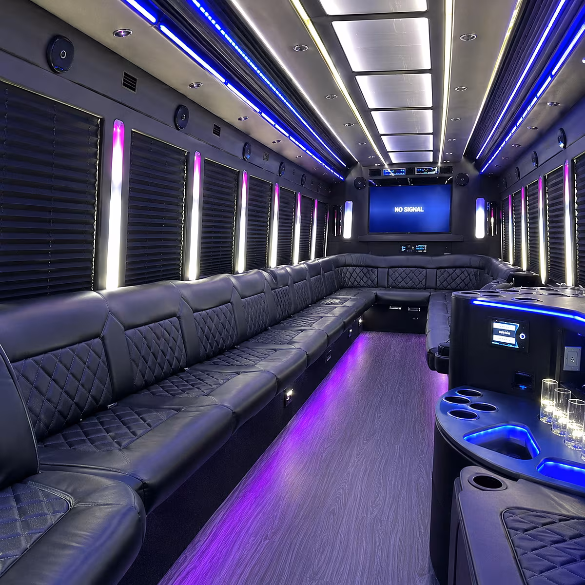hialeah 30 passenger party bus inside